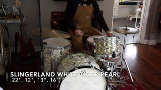 1970s Slingerland Drum Kit in White Tiger Pearl [upl. by Halona]