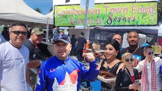 Cambodian New Year 2024 Long Beach California USA 🇱🇷 🇰🇭 Part 2 Food amp Vendors at the Park [upl. by Ilellan]