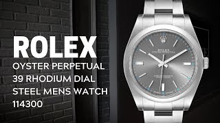 Rolex Oyster Perpetual 39 Rhodium Dial Steel Mens Watch 114300  SwissWatchExpo [upl. by Clarine]