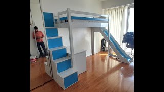 bunk bed loftbed bunkbed with study table slide amp stairs by EPPOTUM YahiTohChahiye 9355355785 [upl. by Nickelsen620]