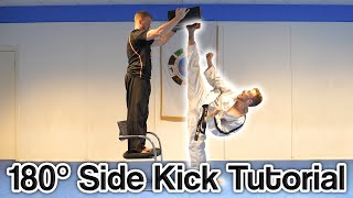 Taekwondo 180° Side Kick Tutorial 180 Degrees  GNT How to [upl. by Casilda]