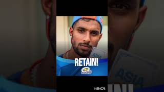 Mi retention for IPL 2025 rohitsharma sky shorts short shortvideo shortsvideo shortsfeed ipl [upl. by Reteid]