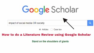 how to do a literature review using google scholar [upl. by Ynaoj]