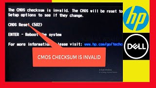 CMOS checksum is invalid  Fix the computer startup problem  HPDELLASSUS [upl. by Roselba]