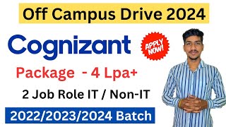 Cognizant Recruitment 2024  Cognizant Off Campus Drive 2024  Cognizant Freshers Hiring 2023 Batch [upl. by Rorie368]