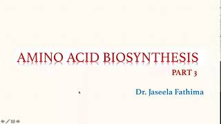 Amino acid Biosynthesis Part 2 [upl. by Llertnad305]