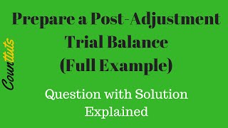 PostAdjustment Trial Balance Prepared Full Example [upl. by Nikolos754]