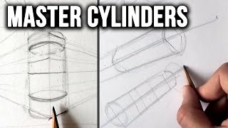 How To Draw a Cylinder in Perspective [upl. by Ilahsiav105]