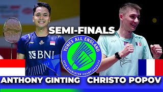 Christo Popov FRA vs Anthony Ginting INA Semifinals All England Open 2024 [upl. by Hamil479]