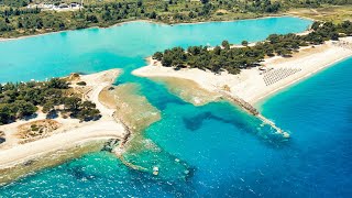 Kassandra  Halkidiki  Possidi Beach  Port Glarokavor Lagoon  4K Drone Shots  Greece [upl. by Finley681]