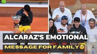 Carlos Alcarazs Heartfelt Tribute to Parents After Fulfilling French Open Dream 🥺 [upl. by Mick993]