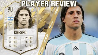 EL VALDANITO 🇦🇷 90 PRIME ICON HERNAN CRESPO PLAYER REVIEW FIFA 22 ULTIMATE TEAM [upl. by Ayotl65]