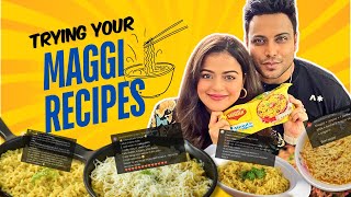 Trying amp Rating your MAGGI RECIPES  NEVER TASTED Maggi Like This Before 😱 [upl. by Latia883]