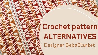 Stepbystep overlay mosaic crochet blanket pattern ALTERNATIVES Designer BebaBlanket [upl. by Ilatfen]