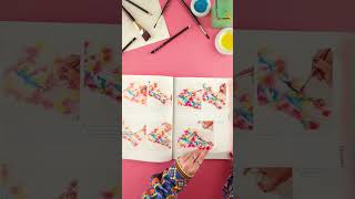 Painting With Brusho  Book Flip Through shorts [upl. by Coppins]