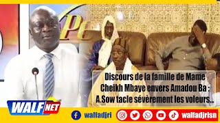 Discours de la famille de MCheiMbaye envers Amadou Ba ASow confirme le guide et tacle sévèrement [upl. by Ahtikal]