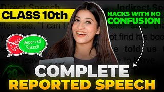 Reported speech Class 10🔥 Pro TIPS and HACKS😎Complete Revision✅ [upl. by Lentha]