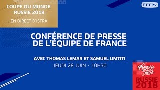 Équipe de France  le replay du point presse de Lemar et Umtiti [upl. by Hnirt198]