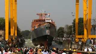 THIRD ANTI SUBMARINE WARFARE CORVETTE FOR INDIAN NAVY LAUNCHED Kiltan [upl. by Rawde]