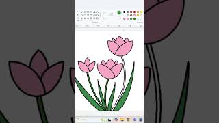 Simple paint drawing in computer tulipdrawing shorts trendingshorts paintdrawing [upl. by Sleinad]