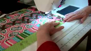 6 Jelly Roll Race Quilt Quilting the Quilt [upl. by Karina]