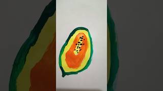 papaya Acrylic Painting for kids art papayashorttrending [upl. by Taffy]