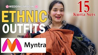 myntrahaul 15 PINTEREST PRODUCTS BEST WEDDING WEAR MYNTRA KURTA SETS HAUL🔥myntrafashioncarnival [upl. by Auqinimod]