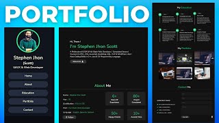 Portfolio Website Design Using HTML and CSS Free Source Code [upl. by Laemsi]