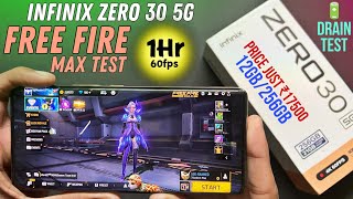 Infinix Zero 30 Free Fire 1 hour test on 60fps🔥 battery🔋drain test  curve display 🤩 12GB256GB [upl. by Jonette619]