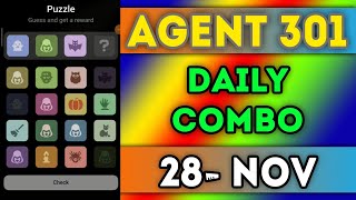 Agent 301 Puzzle 28 November 2024  Agent 301 Puzzle Today  Agent 301 Daily Combo  AGP [upl. by Macdermot377]