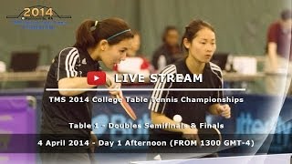 2014 TMS College Table Tennis Championships  Day 1 Afternoon  Table 1 Doubles Finals [upl. by Ammon]