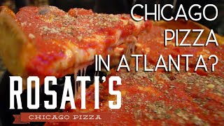 Chicago Style Pizza at Rosatis in Atlanta GA  Trying Deep Dish Pizza For The First Time Review [upl. by Ecinad]