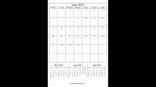 Printable June 2022 Calendar with holidays in Word PDF EXCEL [upl. by Timus896]