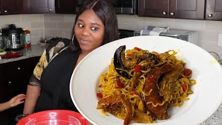 HELP  I can’t stop cooking this Native Jollof Noodles It is INSANELY DELICIOUS Cook with me [upl. by Cooperstein]