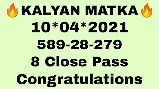 KALYAN MATKA 10042021  KALYAN OPEN  SPECIAL KALYAN MATKA VIP JODI  OPENCLOSE  SPECIAL OTC ANK [upl. by Lisbeth]