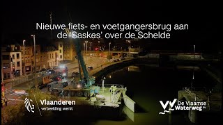 Plaatsen fietsersbrug Gent Video [upl. by Lundell809]