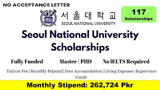 Study in Korea without IELTS  117 Scholarships  How to Apply Online  seoulnationaluniversity [upl. by Aklim571]