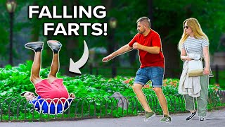 FUNNY Fart Prank in NYC FALLING Farts [upl. by Harberd]