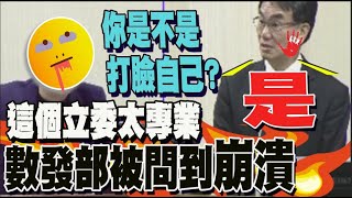 臉書又出事 知名網紅近乎團滅 藍委質詢數發部火力強 次長直接投降 [upl. by Eelime]