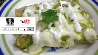 ENCHILADAS SUIZAS  Vicky Receta Facil [upl. by Gnek]