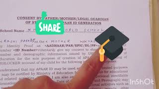 Apaar id consent form kaise bhare  apaar id form fill up [upl. by Cecile]