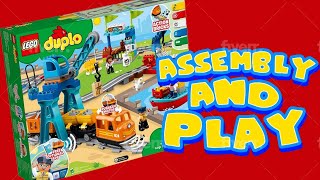 Lego Duplo Train Assembly and Play Connected Train Tracks [upl. by Joyan]