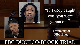 FBG Butta testifies about witnessing T Roy do a hit and breaks down O Block OTF Lamron [upl. by Nroht233]