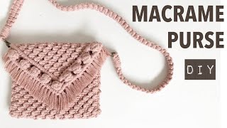 HOW TO MAKE A MACRAME PURSE WITH REMOVABLE STRAPS  MACRAME BAG DIY  BOHO STYLE BAG DIY [upl. by Aicileb]