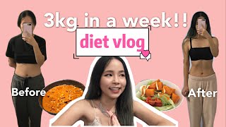 DIET VLOG How I lost 3KG in a week without feeling restricted 🍔  COOK amp WORKOUT 2020 [upl. by Alegna]