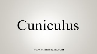 How To Say Cuniculus [upl. by Bortz935]