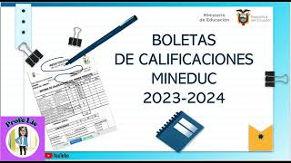 BOLETAS DE CALIFICACIONES 20232024 EDUCACIÓN GENERAL BÁSICA SUPERIOROCTAVONOVENO Y DÉCIMO [upl. by Amersham]