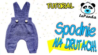 SPODNIE NA DRUTACH DLA NIEMOWLAKA 1 Jak zrobić  LaPanda KNITTED BABY PANTS [upl. by Notslar]