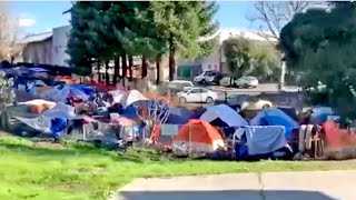 New Law Prevents Authorities from Clearing Santa Cruz Homeless Camp [upl. by Allenad53]