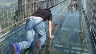 Raw Tourists Brave GlassBottom Bridge [upl. by Bord]